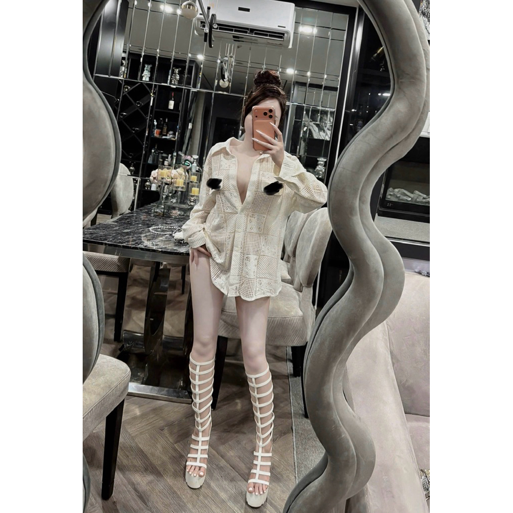Sơ mi mới về 2 mầu trắng đen Free size (hàng qcl1)