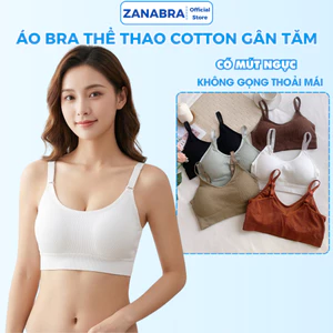 Áo Bra Nữ Tập Gym, Bra Len Tăm, Áo Ngực Nữ 2 Dây Mút Mỏng Điều Chỉnh Ngắn Dài ZANABRA B1182