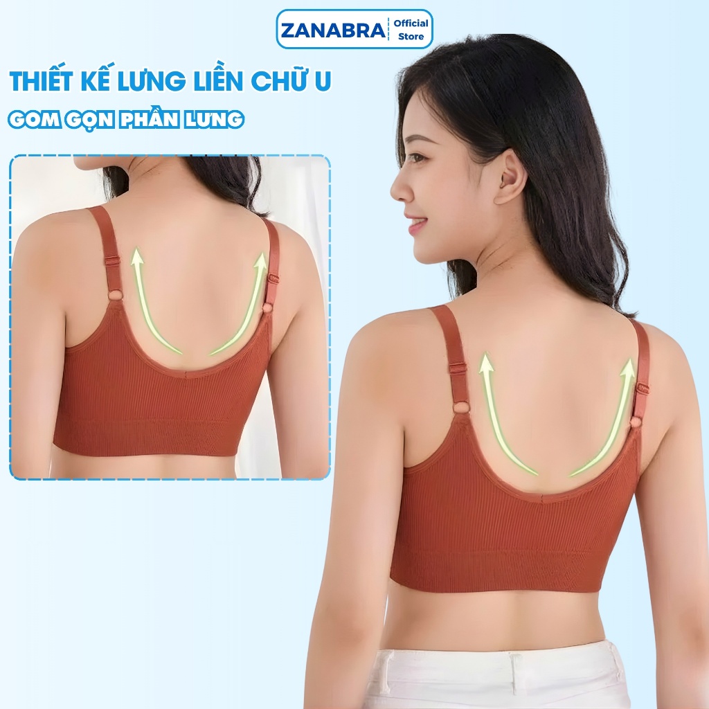 Combo 3 Áo Bra Nữ Tập Gym, Áo Ngực Nữ 2 Dây Mút Mỏng Điều Chỉnh Ngắn Dài ZANABRA B1182