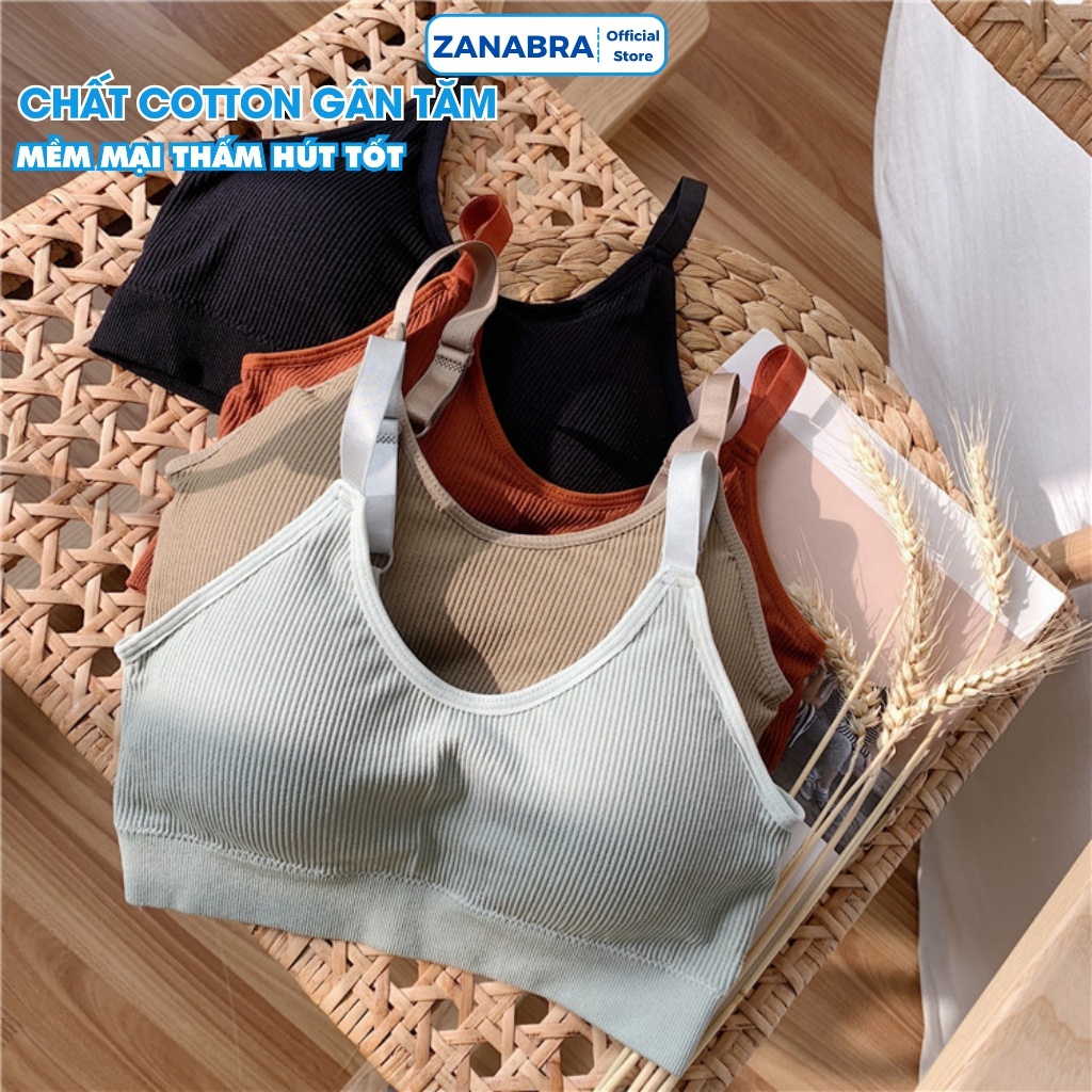 Combo 3 Áo Bra Nữ Tập Gym, Áo Ngực Nữ 2 Dây Mút Mỏng Điều Chỉnh Ngắn Dài ZANABRA B1182