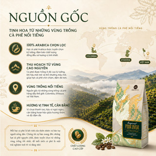 Cà Phê Hạt Rang Original Pour Over Arabica HANCOFFEE Rang Mộc Specialty, Vị Chua Thanh, Hương Hoa Cỏ