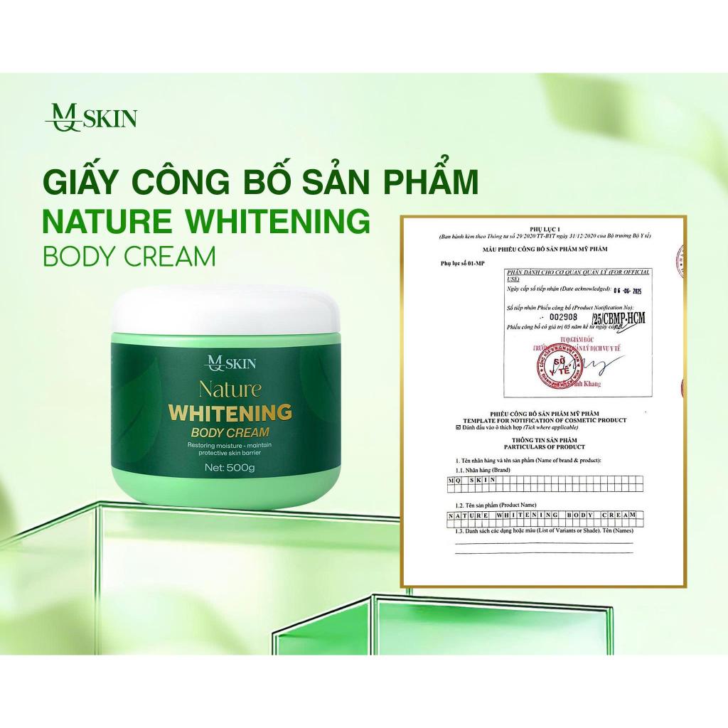 [TẶNG 1 NẠ + MQSKIN] KEM BODY DƯỠNG TRẮNG 500G - HỖ TRỢ NÂNG TÔNG - TRẮNG DA - DƯỠNG DA BODY