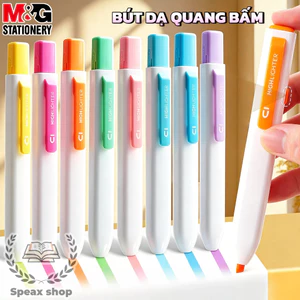Bút dạ quang bấm M&G – thiết kế khối vuông mini mới, bút highlight cho học sinh, ghi chú & gạch chân, màu pastel INS