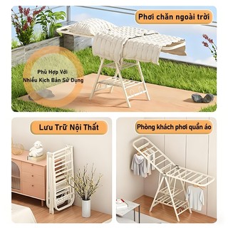 【Siêu bền】Giá phơi quần áo gấp gọn đa năng | Chống rỉ cao cấp | Chịu tải lớn, phơi được nhiều đồ