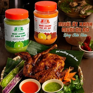 Combo MUỐI ỚT XANH VÀ ĐỎ chai nhựa 260g Làng Chài Xưa nguyên liệu tươi, thơm ngon đặc biệt