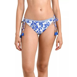 Quần bơi nữ LA BLANCA, quần bikini đi biển họa tiết xanh trắng, hàng xuất dư cao cấp