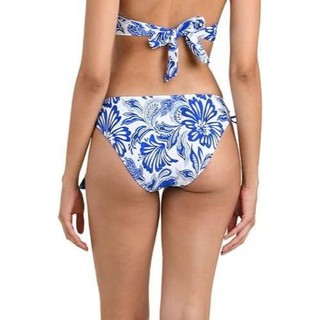 Quần bơi nữ LA BLANCA, quần bikini đi biển họa tiết xanh trắng, hàng xuất dư cao cấp