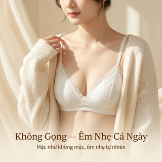 Áo Lót Ren Quyến Rũ VANVENE BR304 Áo Ngực Nữ Ren Không Gọng, Mút Mỏng Tháo Rời, Mềm Mại Thoáng Khí