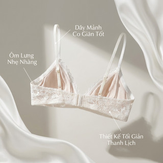 Áo Lót Ren Quyến Rũ VANVENE BR304 Áo Ngực Nữ Ren Không Gọng, Mút Mỏng Tháo Rời, Mềm Mại Thoáng Khí