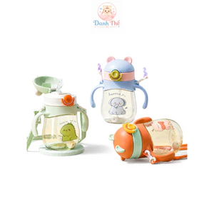 Bình Uống Nước Hình gấu Cho Bé, bình tập hút, bình hút chống sặc an toàn cho bé,dễ vệ sinh