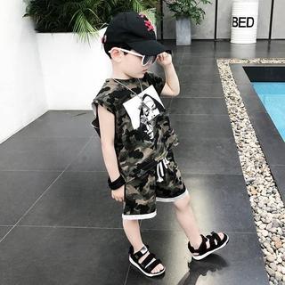 S02-[XẢ KHO] Đồ bộ cộc tay bé trai chữ PRETTY - Size 9-28Kg