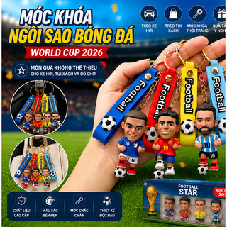 Móc khóa hình tượng ngôi sao bóng đá World Cup 2026, món quà xe hơi và đồ chơi thời thượng