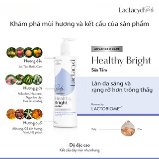 Sữa tắm Lactacyd Healthy Bright làm đều màu da, mang lại làn da sáng khỏe, rạng rỡ và tự tin