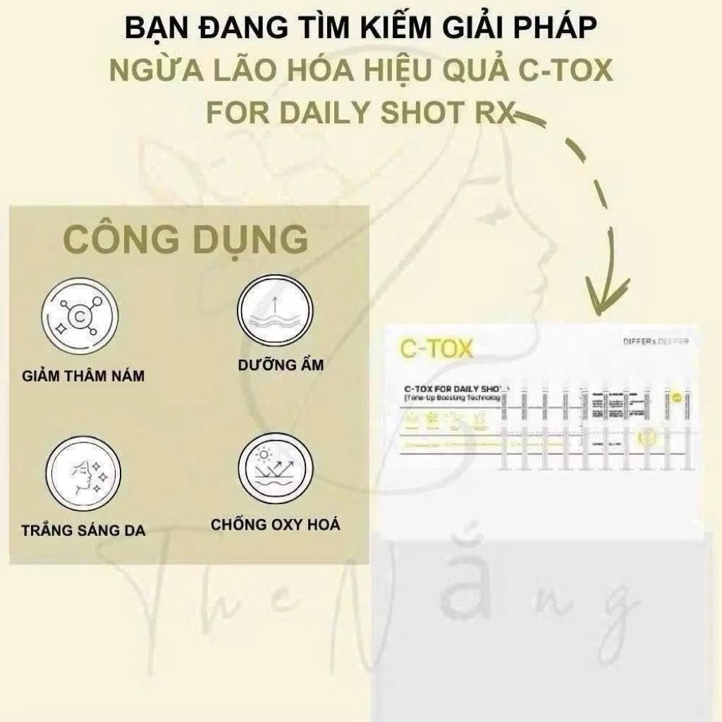 Set 2 Ống Tinh Chất Differ&Deeper C-Toning Daily Shot 2.5ml Làm Trắng Da Hỗ Trợ Mờ Nám hạn 2029 Hàn Quốc IS10