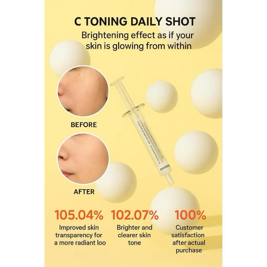 Set 2 Ống Tinh Chất Differ&Deeper C-Toning Daily Shot 2.5ml Làm Trắng Da Hỗ Trợ Mờ Nám hạn 2029 Hàn Quốc IS10