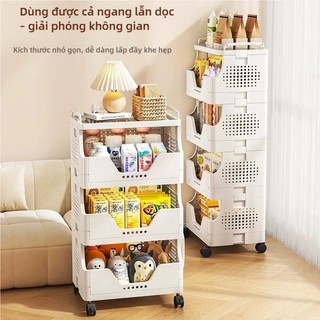 Xe Đẩy Kệ Nhựa Đa Năng Siêu Dày – Kệ Đựng Sách, Đồ Văn Phòng, Đồ Ăn Vặt Có Bánh Xe Di Chuyển Linh Hoạt