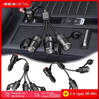 SEAMETAL Tẩu Sạc Ô Tô 12V 24V 180W Bộ Chia 2 Cổng Sạc Nhanh Có Cầu Chì 15A An Toàn