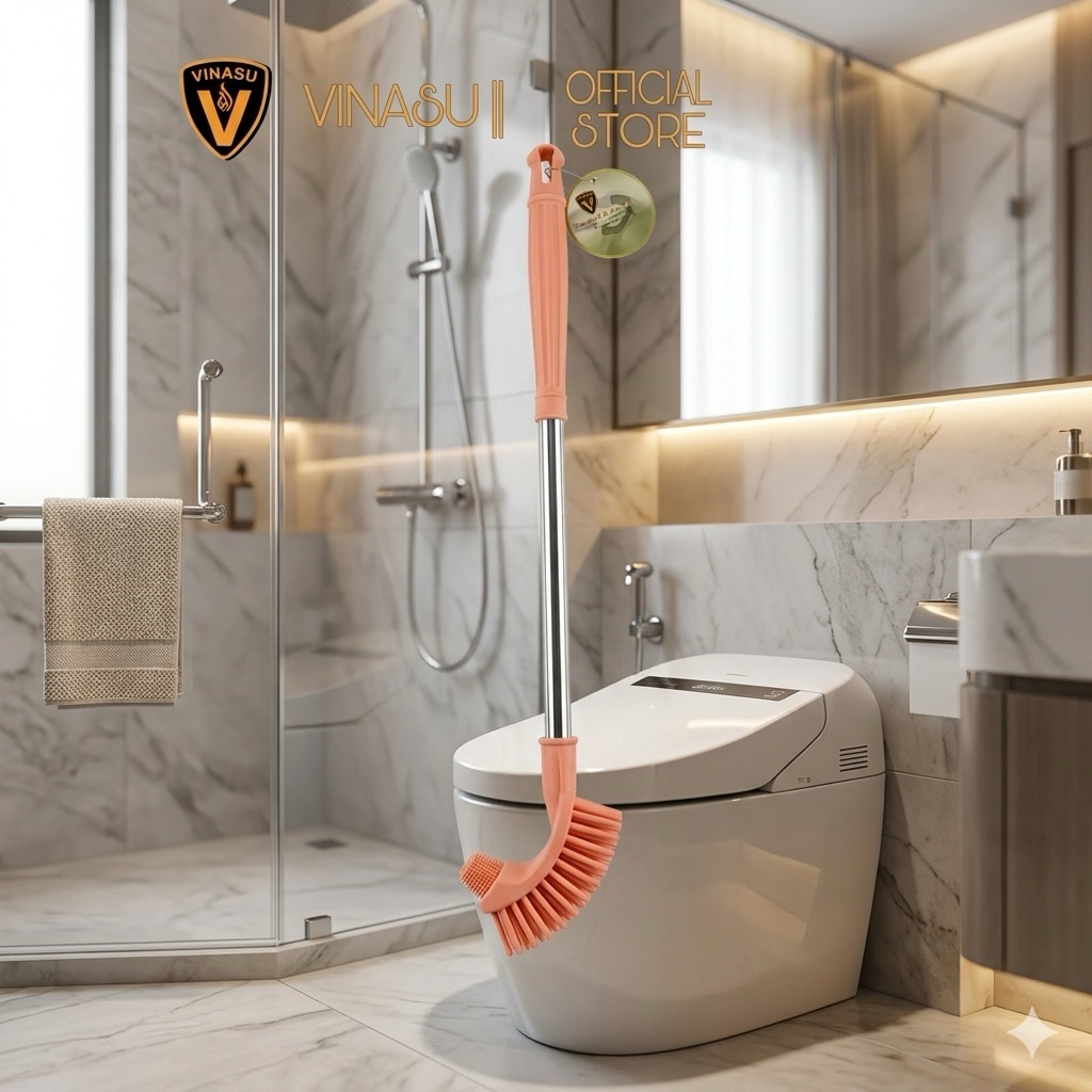 Cọ toilet đầu silicone ,bàn chải silicone chà toilet Vinasu VNS 232