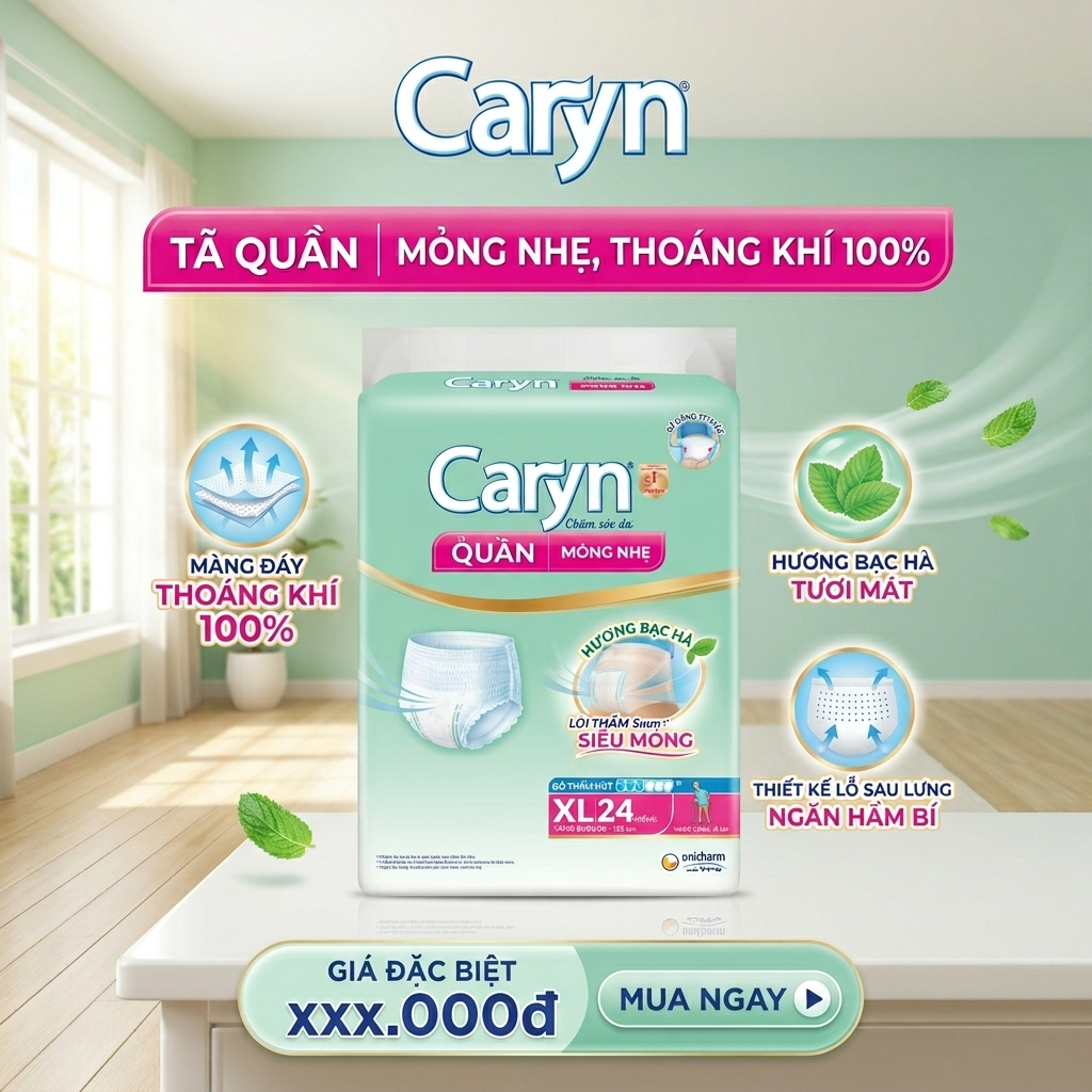 [DEAL T7] 🌟 TÃ QUẦN CARYN MỎNG THOÁNG - SIZE XL 24 MIẾNG 🌟