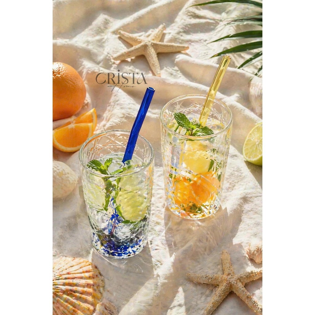 Bộ 5 Ống Hút Thủy Tinh 23CM 60248, 60249 - Crista Home Cao Cấp