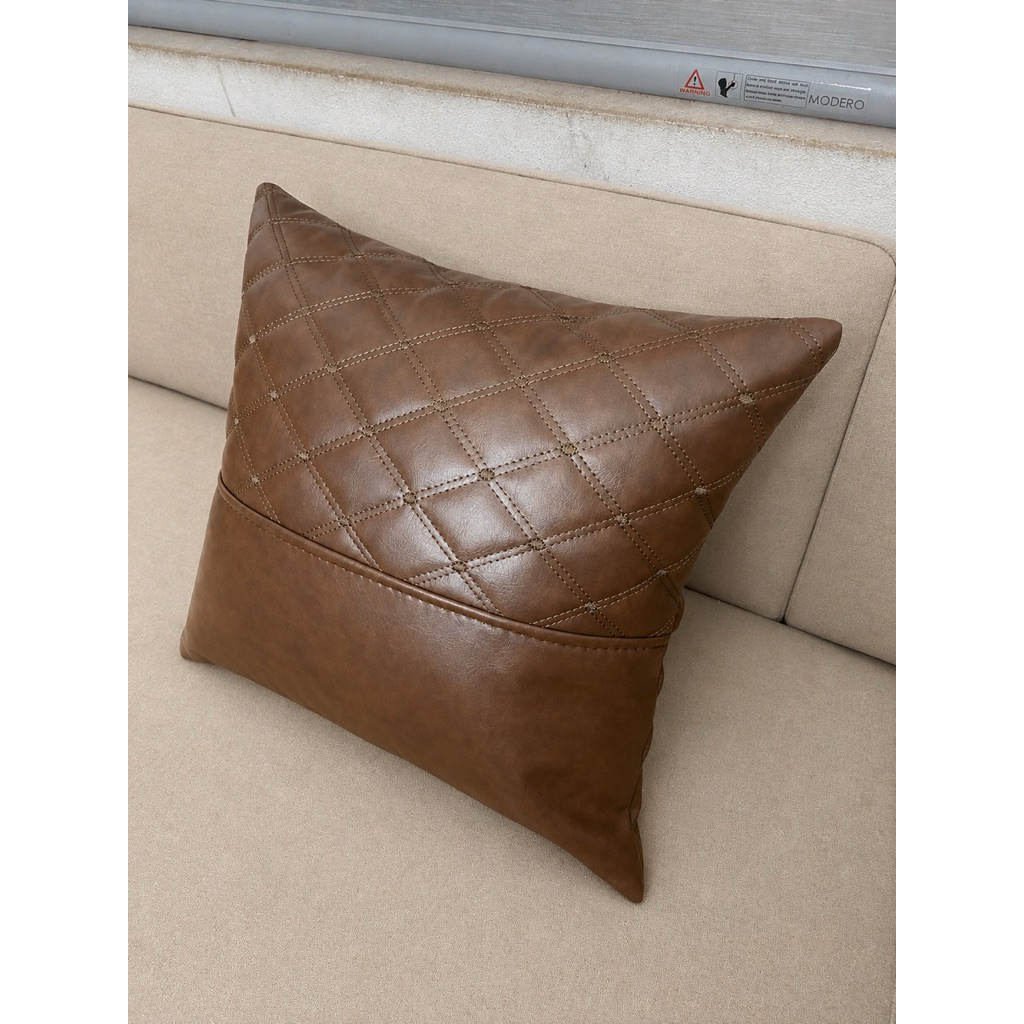 Gối trần trám ngang, Gối ôm, Gối tựa, Gối decor trang trí da Cleo chất lượng.