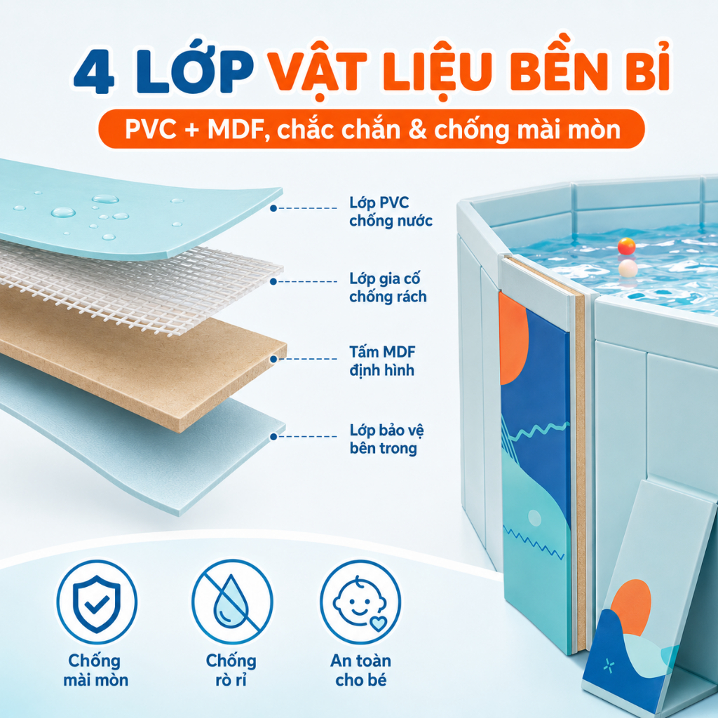 Hồ Bơi Gấp 3M Cho Cả Gia Đình, Không Cần Bơm, Khung Chắc Chắn, Dễ Gấp Gọn,nhẹ Nhàng cất trữ