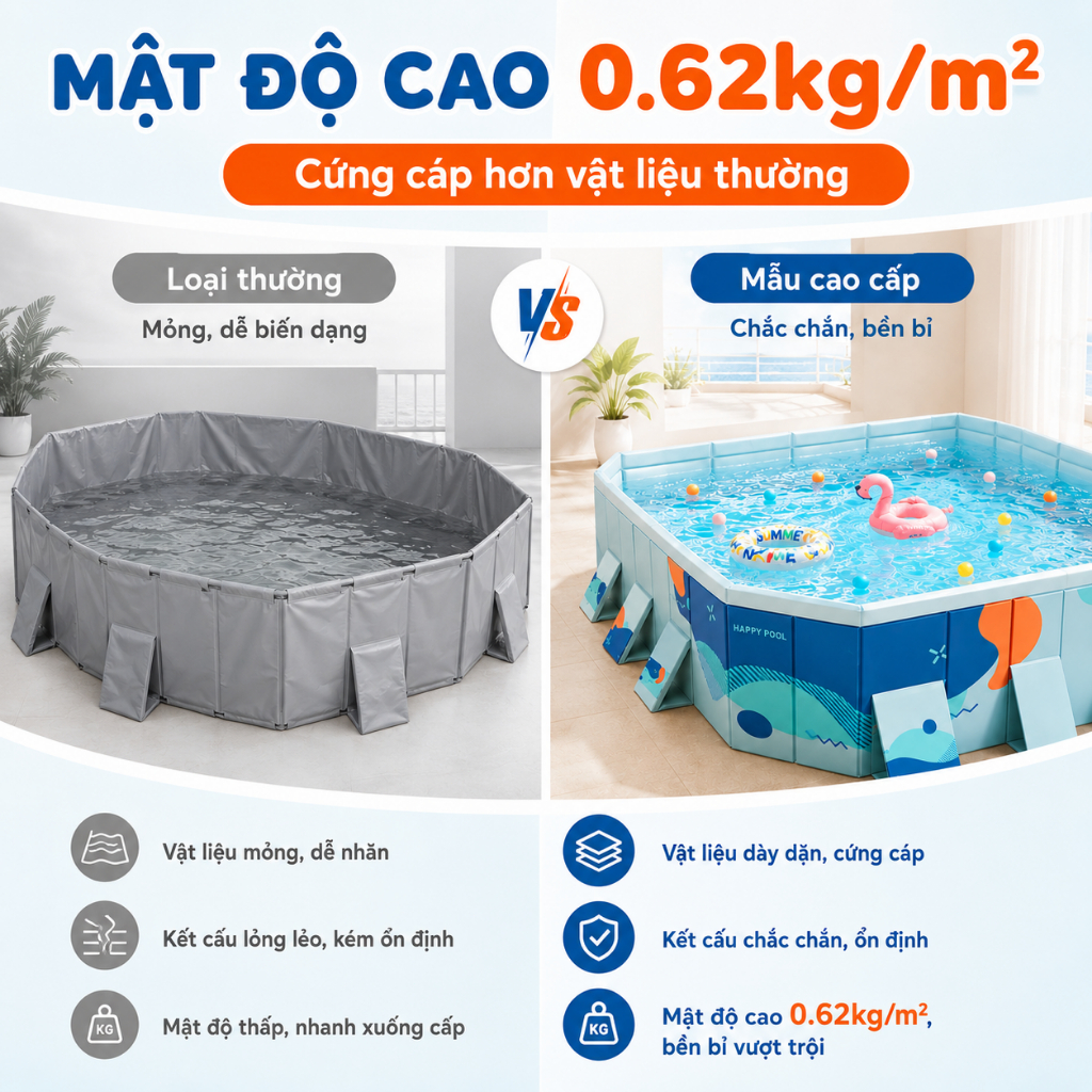 Hồ Bơi Gấp 3M Cho Cả Gia Đình, Không Cần Bơm, Khung Chắc Chắn, Dễ Gấp Gọn,nhẹ Nhàng cất trữ