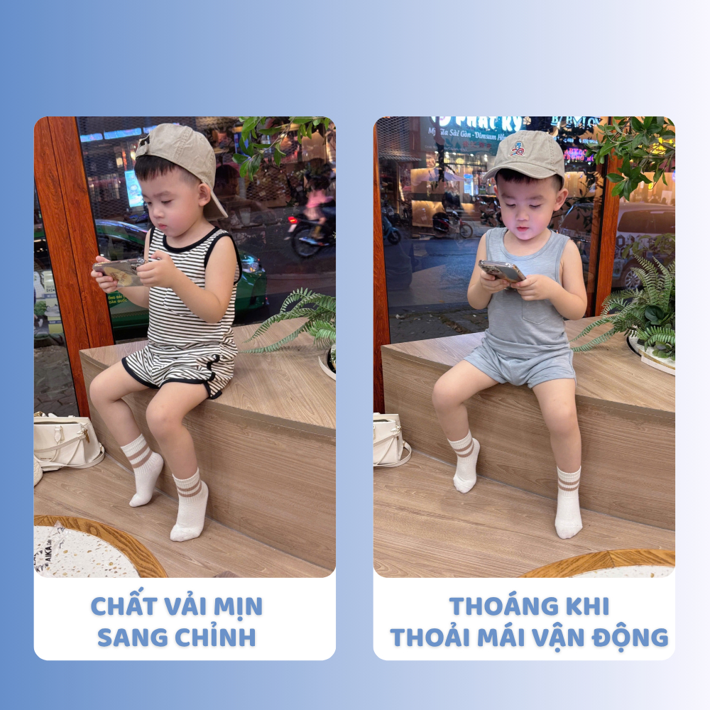[À ƠI SHOP] D37- set 4 bộ ba lỗ màu trơn và sọc- a100.138