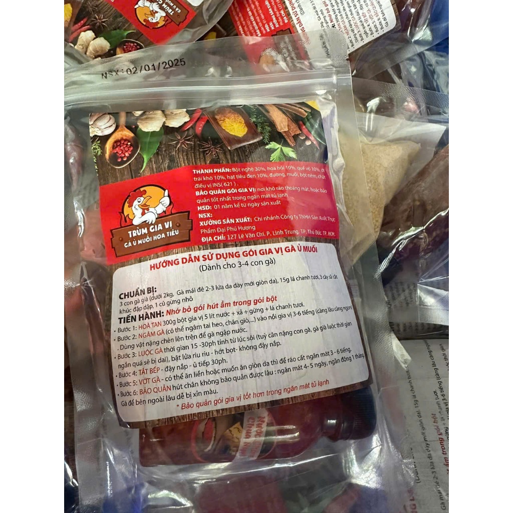 SET GIA VỊ GÀ Ủ MUỐI HOA TIÊU CÔBA FOOD Ủ 3 - 4 CON GÀ  (TÚI 300GR - TÚI 1KG) Chuẩn Vị