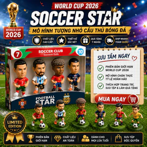 Mô hình tượng nhỏ cầu thủ bóng đá cầu thủ World Cup 2026, đồ chơi sưu tầm, mô hình sao thời thượng