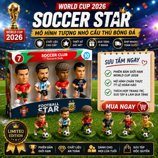 Mô hình tượng nhỏ cầu thủ bóng đá cầu thủ World Cup 2026, đồ chơi sưu tầm, mô hình sao thời thượng