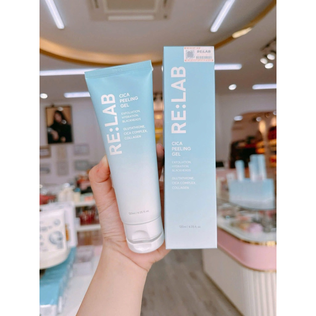 Tẩy tế bào chết dạng gel Re:lab cica peeling gel 120ml - hạn 2028 Hàn Quốc tẩy da chết relab  IS347