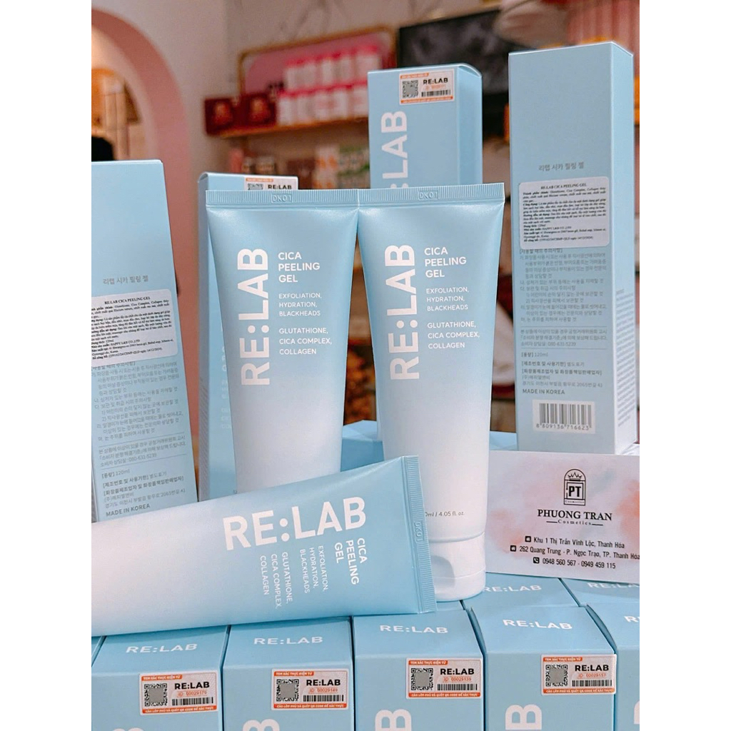 Tẩy tế bào chết dạng gel Re:lab cica peeling gel 120ml - hạn 2028 Hàn Quốc tẩy da chết relab  IS347