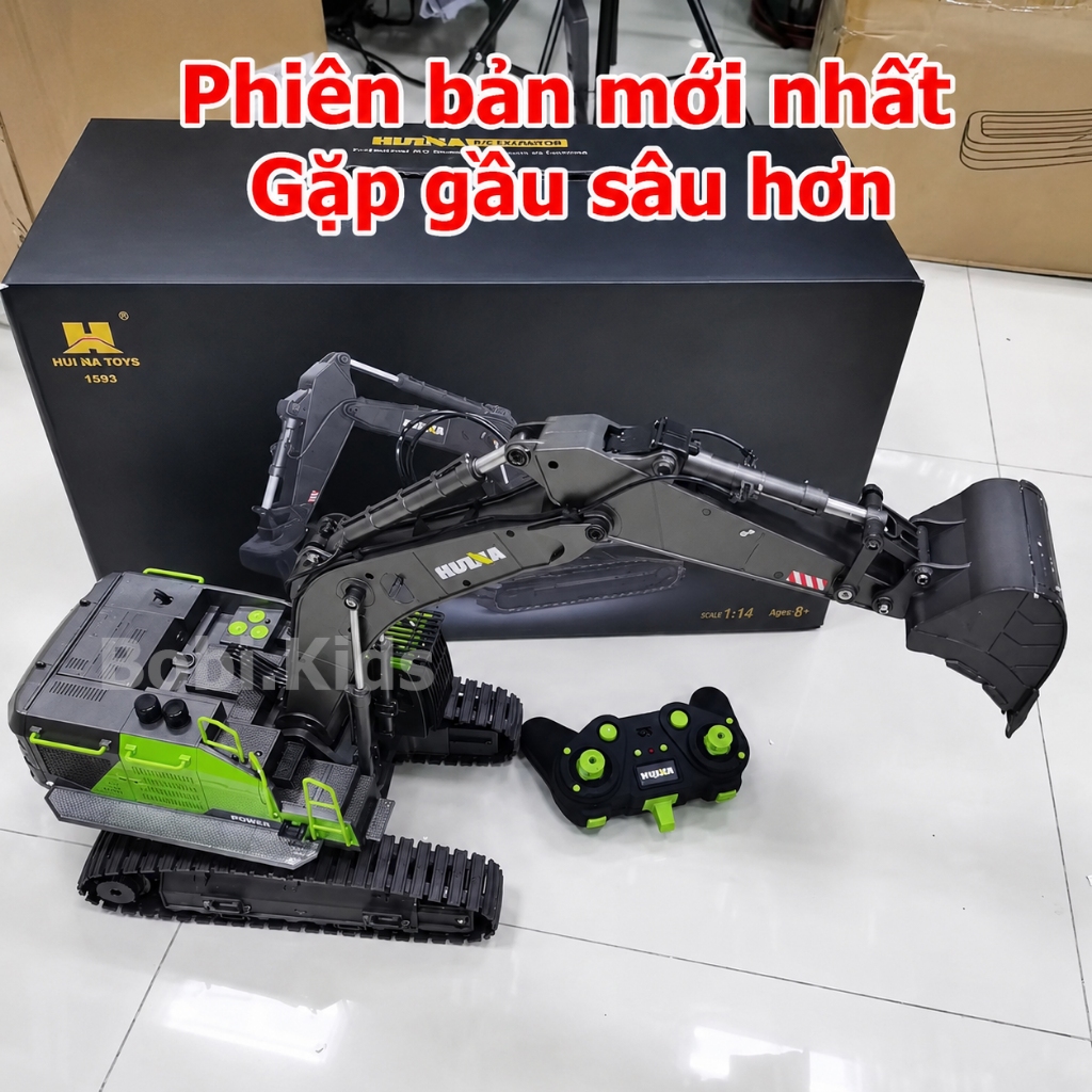 Đồ chơi máy xúc điều khiển từ xa HUINA 1593 phiên bản mới 28 kênh điều khiển cao cấp cỡ lớn giá rẻ, đồ chơi điều khiển