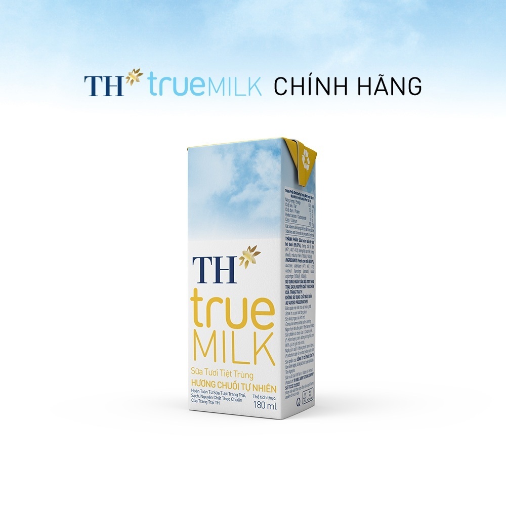 [LIVESTREAM] Thùng 48 hộp sữa tươi tiệt trùng TH true MILK hương chuối 180 ml (180 ml x 48)