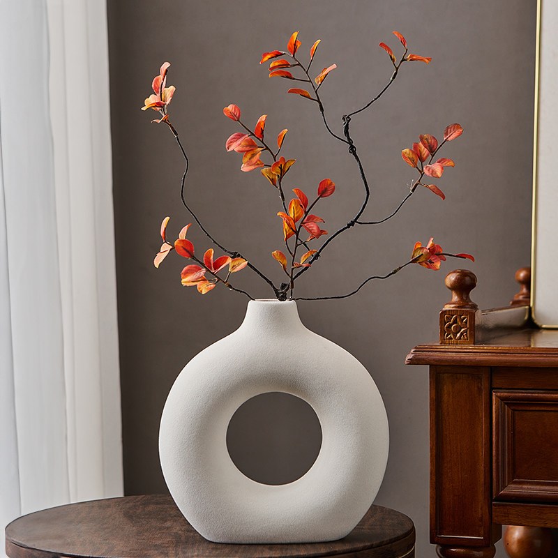 Bình họ hoa tròn mập gốm decor nhà cửa