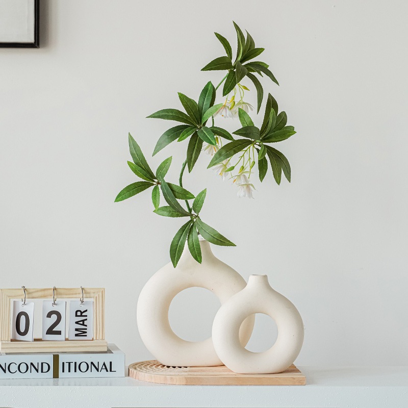Bình họ hoa tròn mập gốm decor nhà cửa