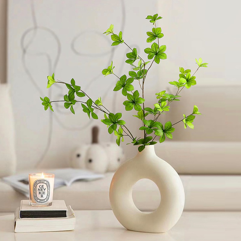 Bình họ hoa tròn mập gốm decor nhà cửa