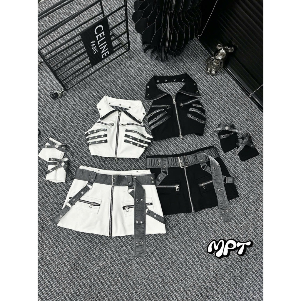 🔱 Set umi mix xước óng  ( kèm tay , có mút ngực )  Size S/M