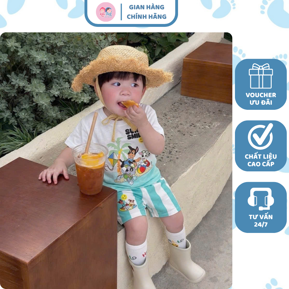 [À ƠI SHOP] D43- bộ cộc chó đi biển sunny smiles - a117.1809