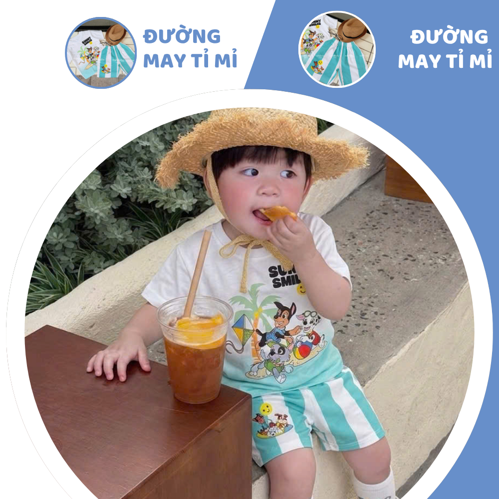 [À ƠI SHOP] D43- bộ cộc chó đi biển sunny smiles - a117.1809