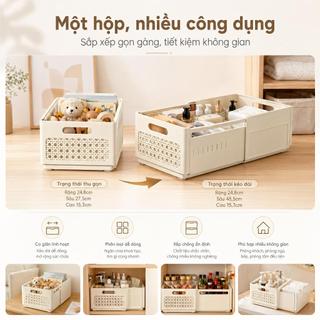 Hộp đựng đa năng điều chỉnh kích thước | Co giãn tùy ý | Đựng quần áo – đồ bếp – đồ bàn