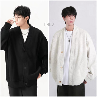 [Clean Fit] Áo khoác Cadigan Basic cho Nam kiểu dáng rộng Hàn Quốc - Minimal style