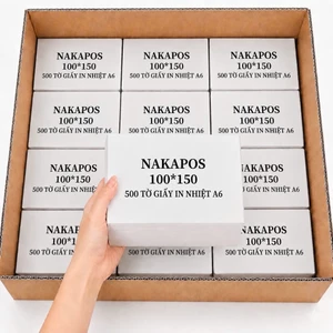 Giấy in nhiệt tự dính 3 lớp 5000 tờ khổ A6 giấy nhiệt 100x150 in đơn hàng Shopee sẵn bóc dán in vận đơn
