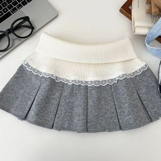 Chân váy xoè xếp ly ngắn lưng cao có quần bảo hộ đen xám nâu VANISA CV056