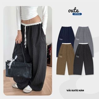 Quần Dài Kẻ Sọc Ống Rộng Phối Lưng Outerity Striped V2 / Form Rộng Unisex Mềm Mịn Thoáng Mát Nam Nữ