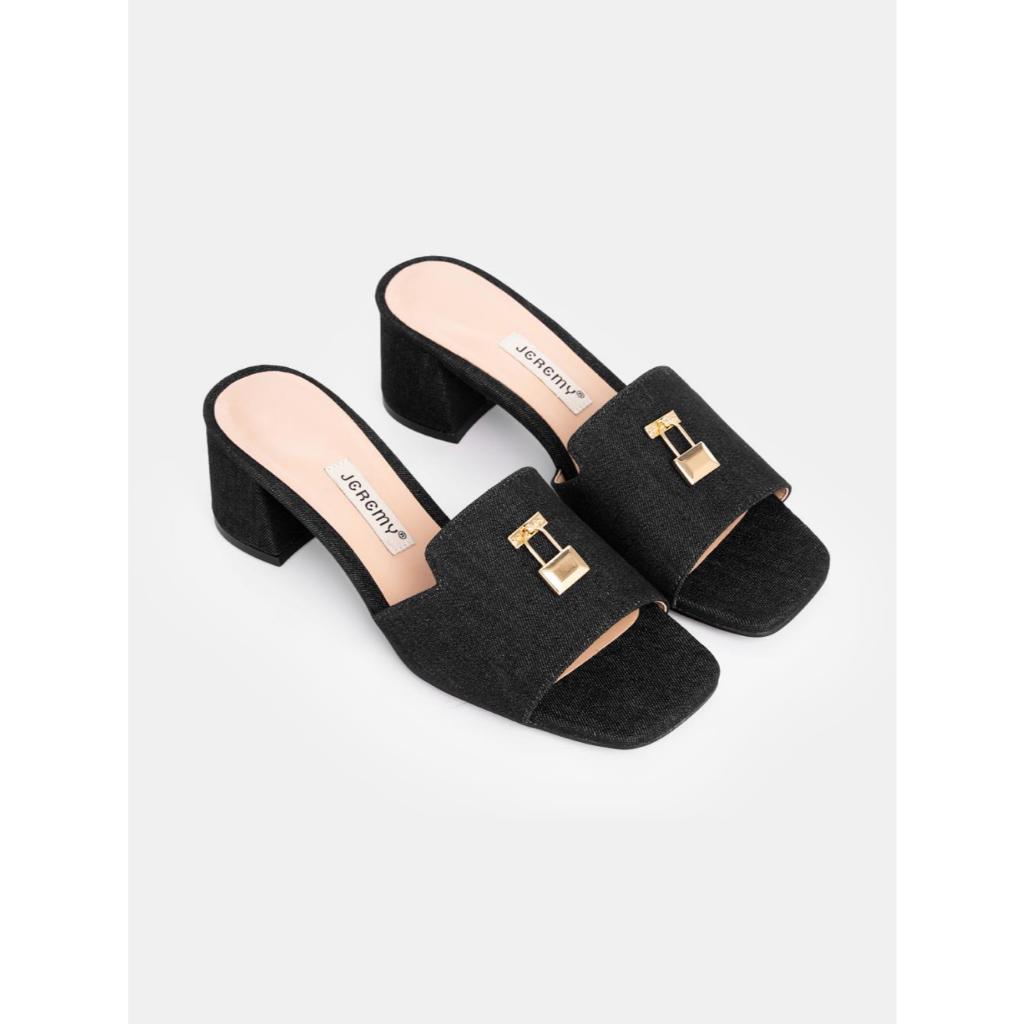 Guốc Cao Gót Jeremy Denim - Gold Buckle Edition GN0010