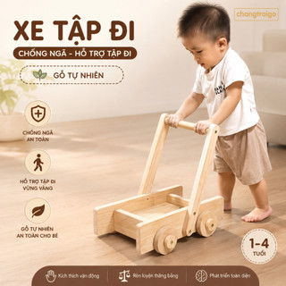 Xe Tập Đi Cho Bé Chống Đổ, Đồ Chơi Xe Đẩy Gỗ Đa Năng Cho Trẻ Từ 1 Đến 4 tuổi, Đồ Chơi Chàng Trai Gỗ