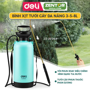 Bình Xịt Tưới Cây 3L 5L Zentor Deli Bình Phun Thuốc Sâu, Phun Sương Thuốc muỗi, Vòi Xịt 2 Chế Độ