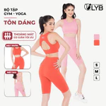 Bộ Đồ Tập Gym Yoga Nữ Dệt Kim Cao Cấp LYB | Bộ Tập Yoga Nữ Cao Cấp + Quần Legging Lửng Cạp Cao — ảnh 1